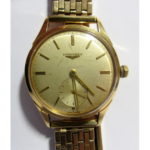 118 - A gents 18kt gold Longines wrist watch