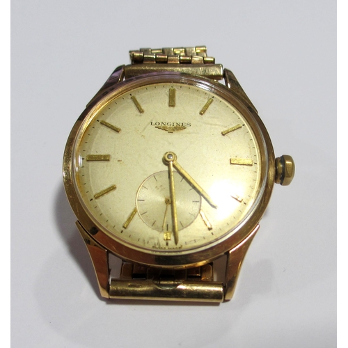 118 - A gents 18kt gold Longines wrist watch