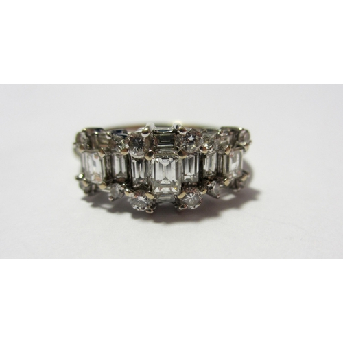 120 - A diamond cluster ring