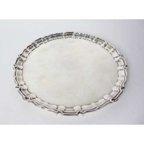 154 - A silver card tray