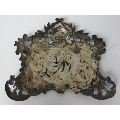 161 - A Chinese white metal plaque