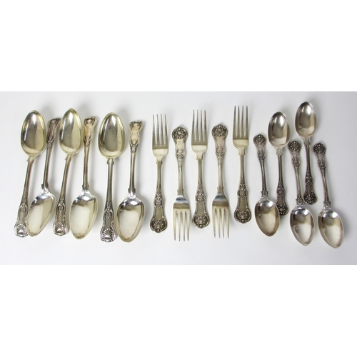 163 - A composite part suite of Victorian silver cutlery