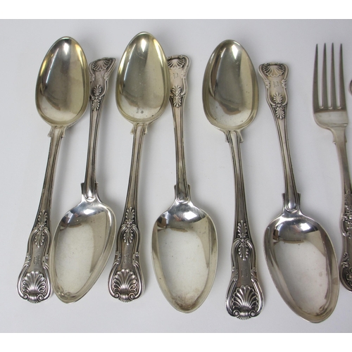 163 - A composite part suite of Victorian silver cutlery