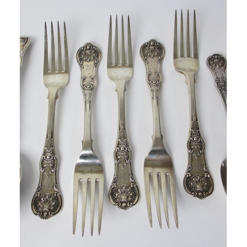 163 - A composite part suite of Victorian silver cutlery