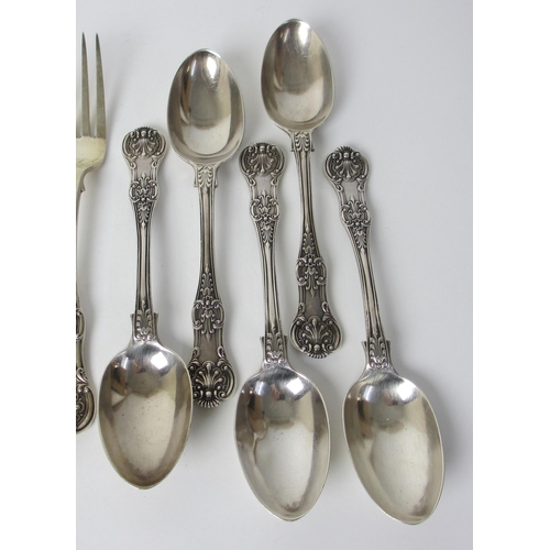 163 - A composite part suite of Victorian silver cutlery