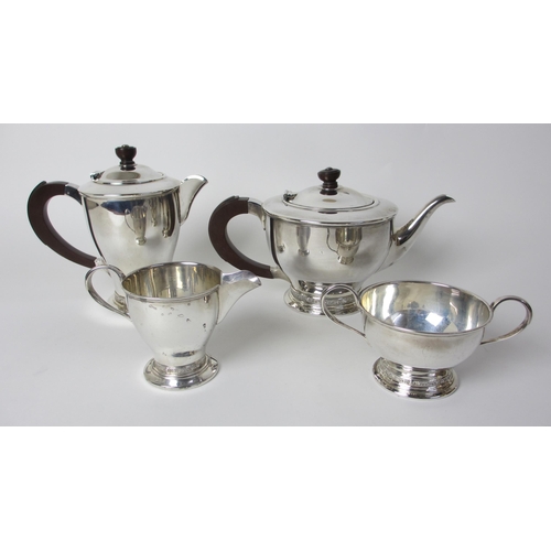 165 - A four piece silver tea service