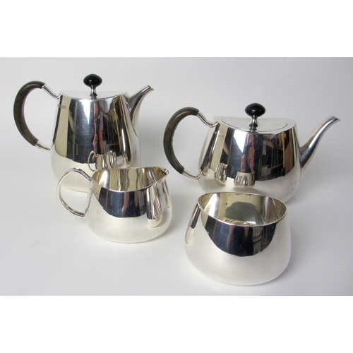 166 - A four piece silver tea service