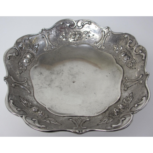 167 - A Continental white metal bowl