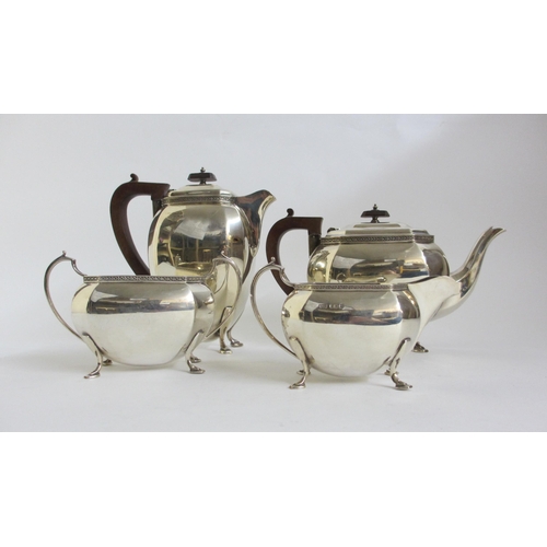 168 - A four piece silver tea service