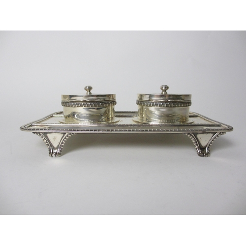 169 - An Edwardian silver inkstand