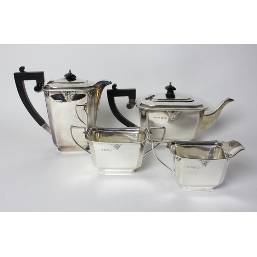 173 - A four piece silver tea service