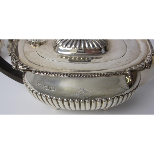 177 - A three piece silver tea service