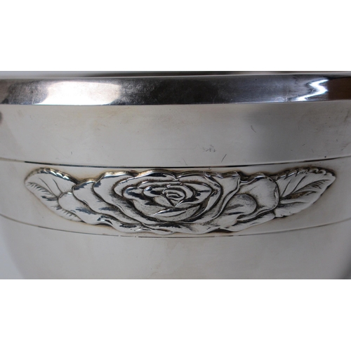 182 - A silver rosebowl on wood stand