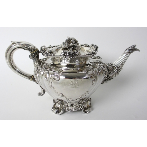 183 - A late William IV silver teapot