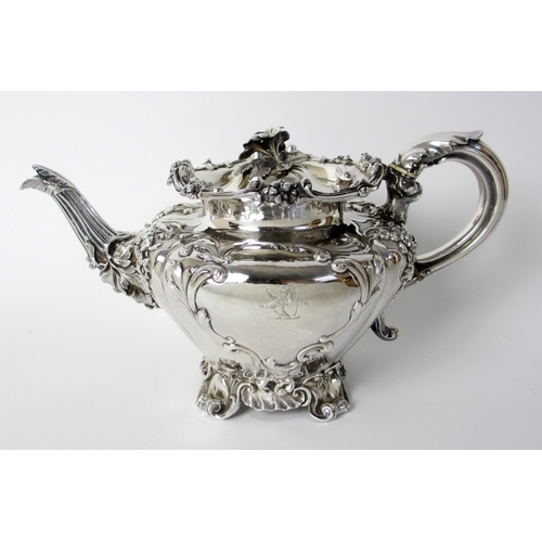 183 - A late William IV silver teapot