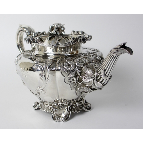 183 - A late William IV silver teapot