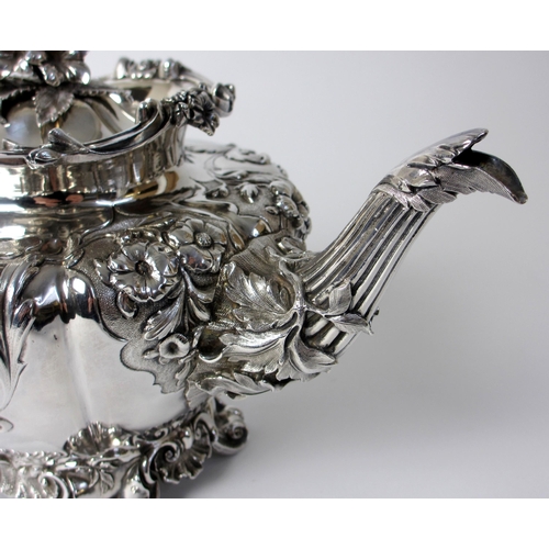 183 - A late William IV silver teapot