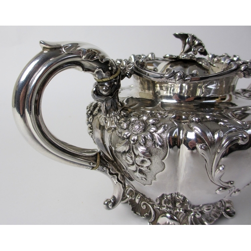 183 - A late William IV silver teapot