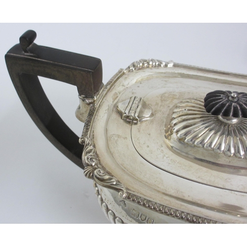 187 - A three piece silver tea service