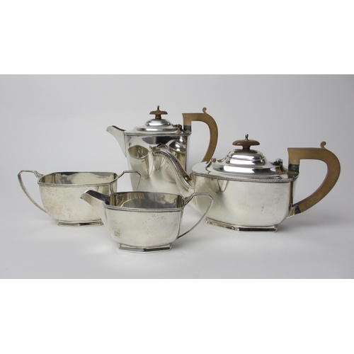 190 - A four piece silver tea service