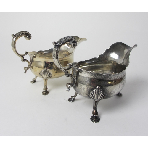 192 - A pair of 18th Century silver sauceboats