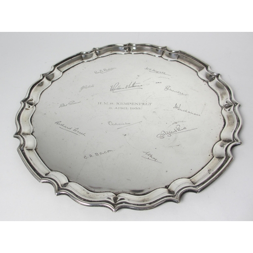 196 - A silver presentation salver