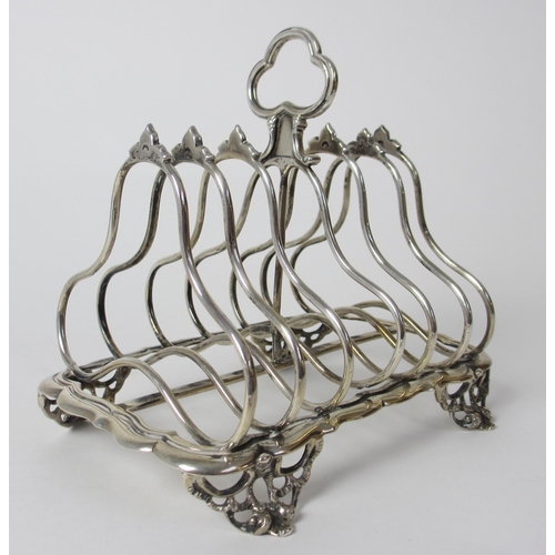 199 - A Victorian silver toastrack