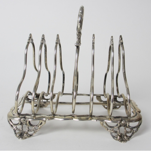 199 - A Victorian silver toastrack