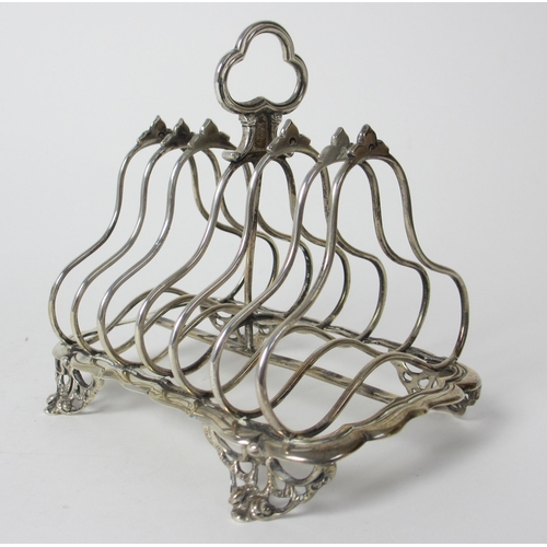 199 - A Victorian silver toastrack