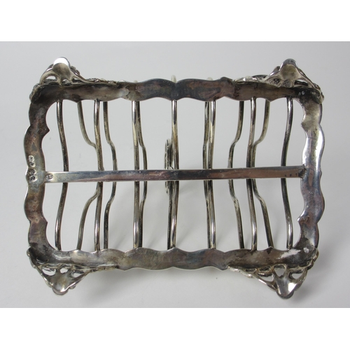 199 - A Victorian silver toastrack