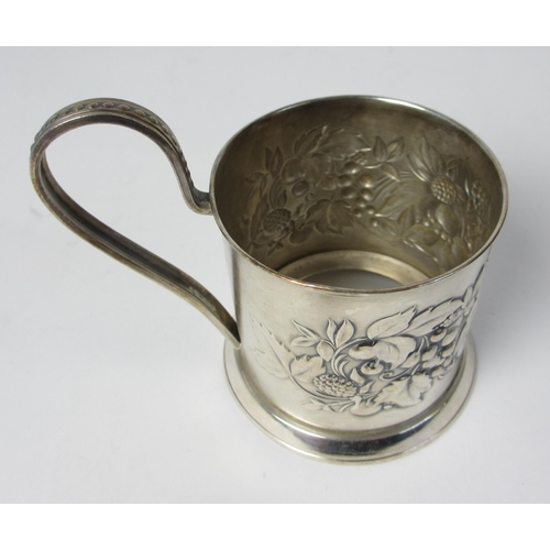 202 - A set of six white metal cup holders