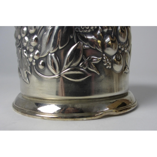 202 - A set of six white metal cup holders