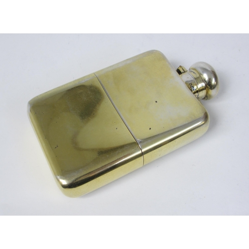 206 - A silver gilt spirit flask