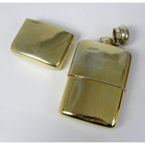 206 - A silver gilt spirit flask