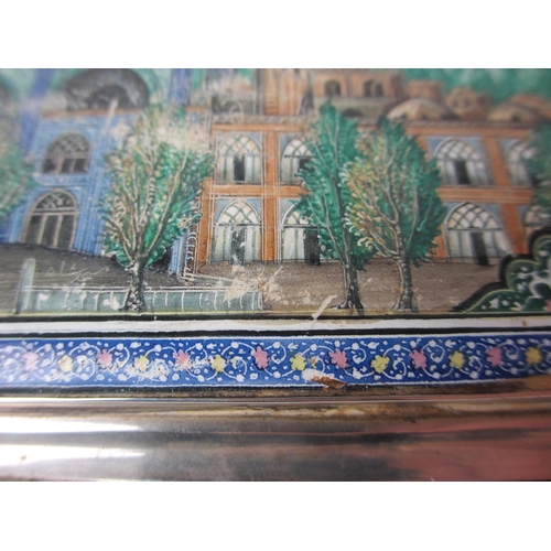 208 - A Persian silver and enamel box