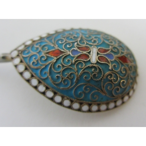 212 - A Russian silver gilt and cloisonne enamel table spoon