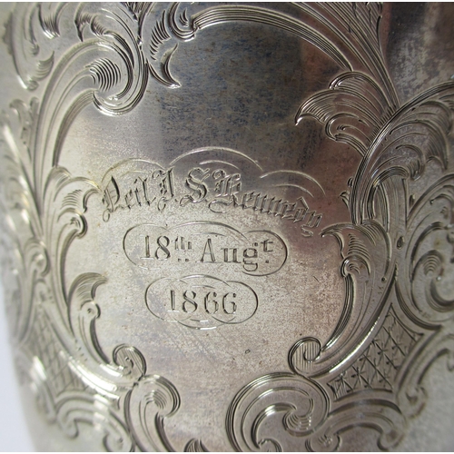 213 - A Victorian silver tankard