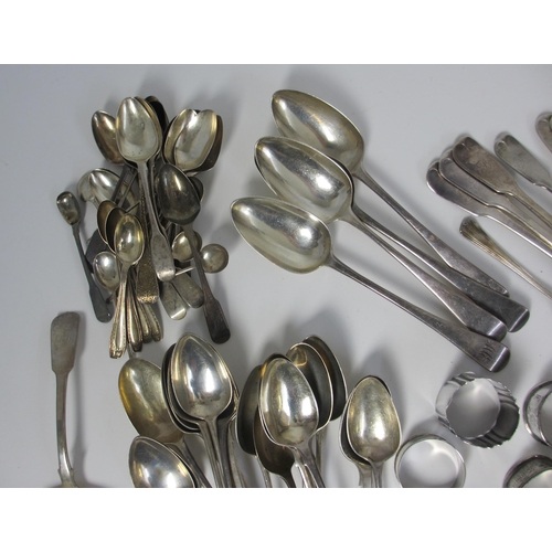 218 - A set of six silver soup spoons