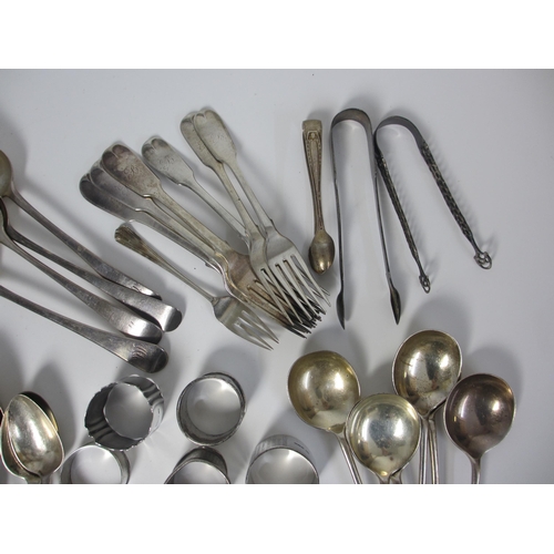 218 - A set of six silver soup spoons