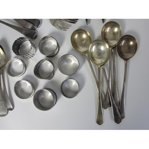 218 - A set of six silver soup spoons