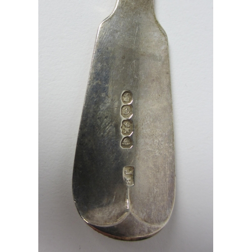 218 - A set of six silver soup spoons