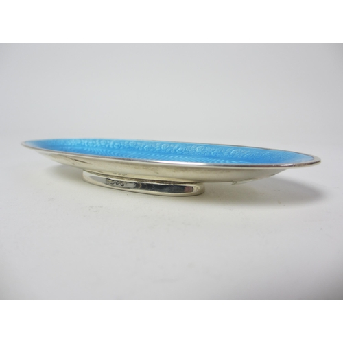 225 - A Continental silver and blue enamel shallow dish