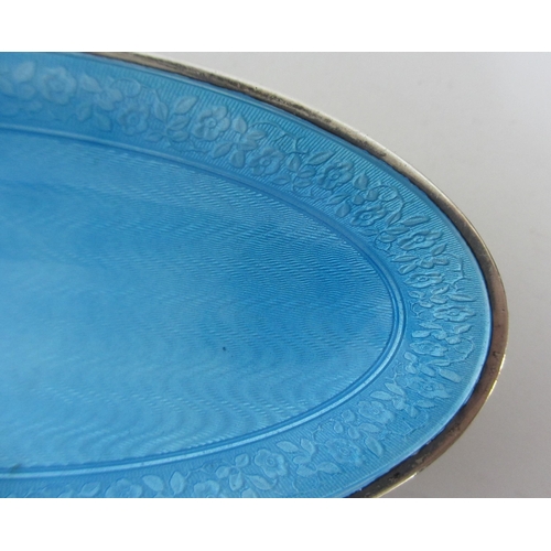 225 - A Continental silver and blue enamel shallow dish