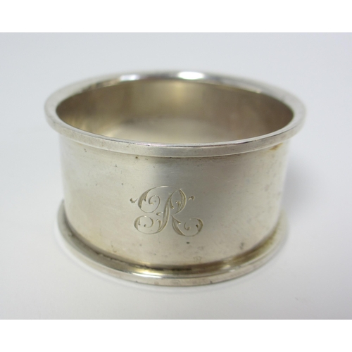 226 - A set of six silver napkins rings