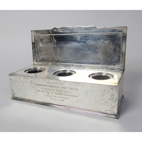 228 - Of Military Interest - A silver inkstand