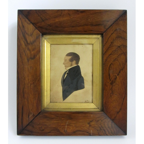 255 - A framed miniature portrait profile of John Primmer  Leith