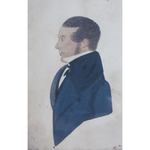 255 - A framed miniature portrait profile of John Primmer  Leith