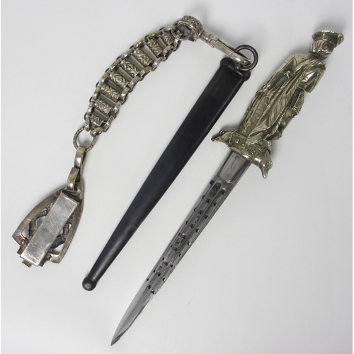 257 - A dagger with 19th Century Scotsman modelled handle