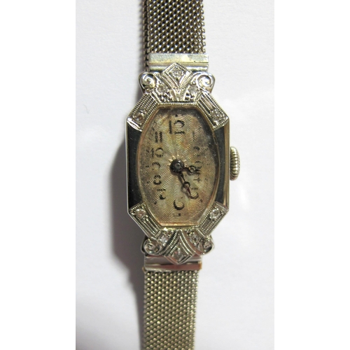 58 - A lady's Art Deco diamond wrist watch