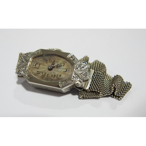 58 - A lady's Art Deco diamond wrist watch